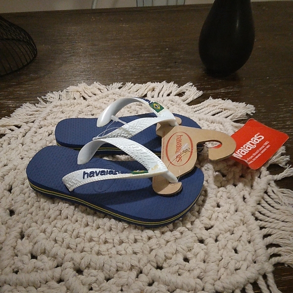 Kids Havaianas Brazil Logo Sandal Flip Flops NWT - Picture 4 of 8